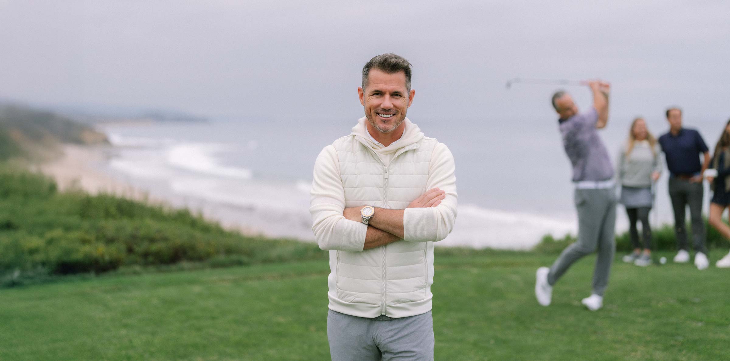 Zack Bates at a coastal golf club